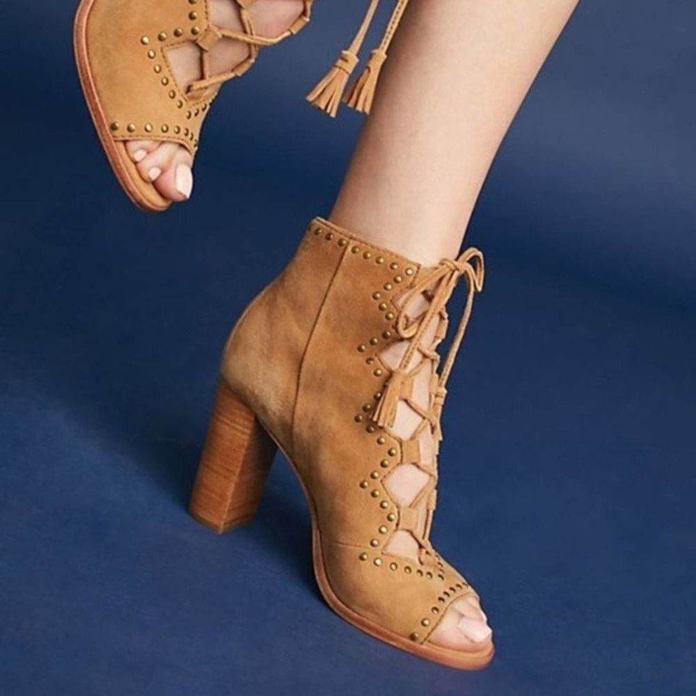 FRYE | Sand Gabby Ghillie Studded Suede Booties | Women’s | 9.5 | NIB